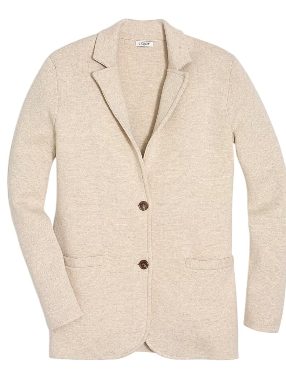 J.Crew Sweater Blazer Hthr Light Khaki Large - Picture 9 of 10